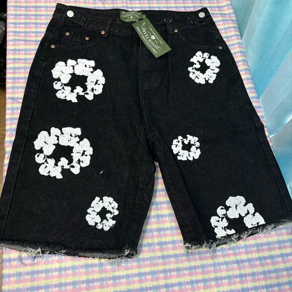 Denim Tears Cotton Wreath Jean Short Black - Picture 1 of 8